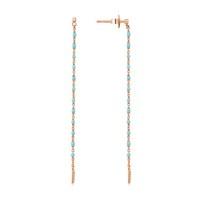 Argento Rose Gold & Turquoise Chain Earrings