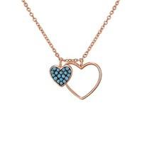Argento Rose Gold & Turquoise Heart Necklace