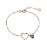 Argento Rose Gold & Turquoise Heart Bracelet