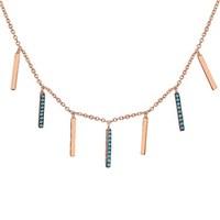 Argento Rose Gold & Turquoise Drop Bar Necklace