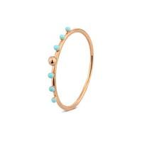 Argento Rose Gold & Turquoise Bead Ring