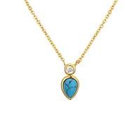 Argento Gold & Turquoise Crystal Necklace