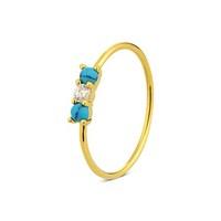 Argento Gold & Turquoise Crystal Ring