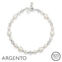 Argento Silver Pearl Crystal Bracelet