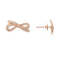 Argento Rose Gold Bow Stud Earrings