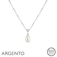 Argento Single Pearl Drop Necklace