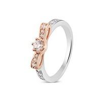 Argento Silver & Rose Gold Bow Ring