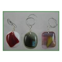 Art glass - hand made- Multi-coloured - three Pendants