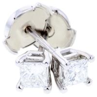 Arctic Circle Diamonds 18ct White Gold 0.50ct Diamond Princess Cut Studs UKE234950