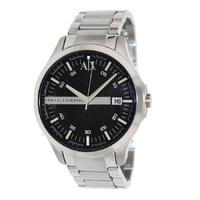 Armani Exchange Mens Silver Black Dial Bracelet Watch AX2103