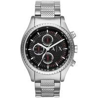 Armani Exchange Mens Silver Black Dial Chronograph Bracelet Watch AX1612