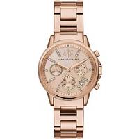Armani Exchange Ladies Rose Gold Plated Watch AX4326