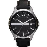 armani exchange mens two tone leather strap watch ax2101