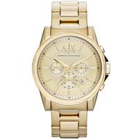 Armani Exchange Mens Gold Plated Chronograph Bracelet Watch AX2099