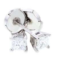 Arctic Circle Diamonds 18ct White Gold 0.40ct Diamond Princess Cut Studs UKE234940