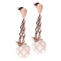 Armani Ladies Rose Gold Plated Ball Dropper Earrings EGS1674221