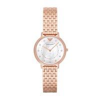 Armani Ladies Rose Gold Tone Zirconia Dot Dial Watch