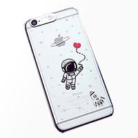 astronaut pattern lcd sense flash light back cover case for iphone 66s