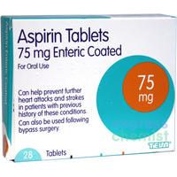 aspirin tablets 75mg enteric coated 28