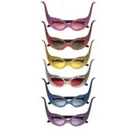 Assorted Colour Glitter Bat Eye Glasses