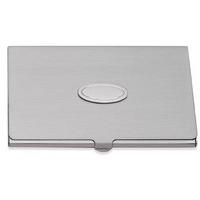 Aston Brown Silver Oval Business Card Case