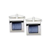 Aston Brown Dark Grey Cats Eye Cuff Links