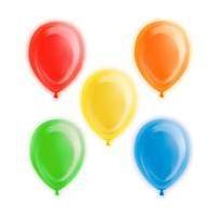 Assorted Colour Party Glow Balloons 5 Pack