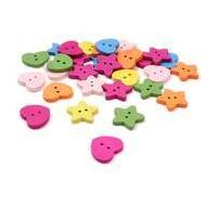 Assorted Colour Wooden Buttons