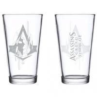 assassins creed hidden face pint glass