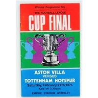 Aston Villa v Tottenham Hotspur Football League Final 1971 Programme