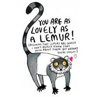 as lovely as a lemur funny valentines card wb1117