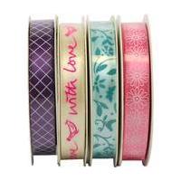 assorted dovecraft painted blooms ribbon 1cm x 2m