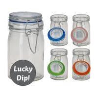 Assorted Coloured Lid Storage Jar 6 x 4 x 8 cm