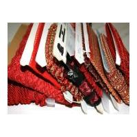 Assorted Craft Trimmings Bundle worth £10.00 Discounted Stock! Shades of Red/Wine