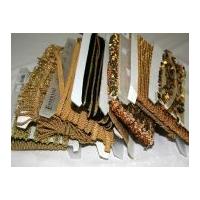 Assorted Craft Trimmings Bundle worth £10.00 Discounted Stock! Shades of Gold