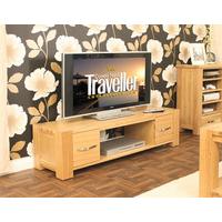 Aston Real Oak Widescreen Plasma Lcd TV Cabinet