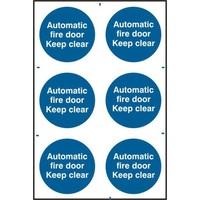 asec automatic fire door keep clear 200mm x 300mm pvc self adhesive si ...