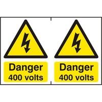 asec danger 400 volts 200mm x 300mm pvc self adhesive sign
