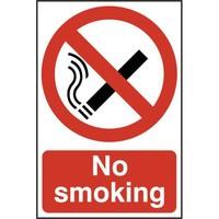 asec no smoking 200mm x 300mm pvc self adhesive sign