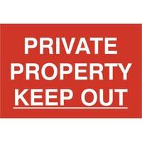 asec private property keep out 200mm x 300mm pvc self adhesive sign