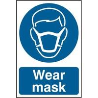 asec wear mask 200mm x 300mm pvc self adhesive sign