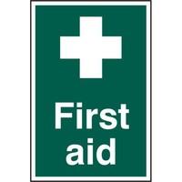 asec first aid 200mm x 300mm pvc self adhesive sign