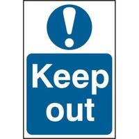 asec keep out 200mm x 300mm pvc self adhesive sign