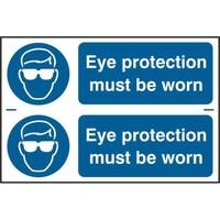 asec eye protection must be worn 200mm x 300mm pvc self adhesive sign