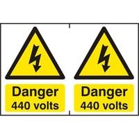 asec danger 440 volts 200mm x 300mm pvc self adhesive sign