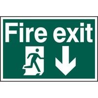 asec fire exit 200mm x 300mm pvc self adhesive sign