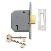 Assa Abloy 2.5IN Mortice DeadLock 3 Lever Matt Chrome