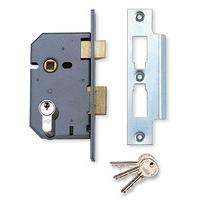 Assa Abloy 65mm Mortice Sashlock Matt Chrome For EURO Cylinder