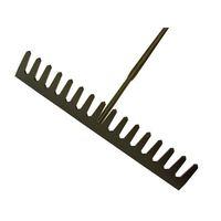 Asphalt Rake 16 Flat Teeth - Tubular Steel Shaft Handled