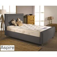 Aspire Calm Fabric Bed and Mattress Set - Grey Chenille Fabric